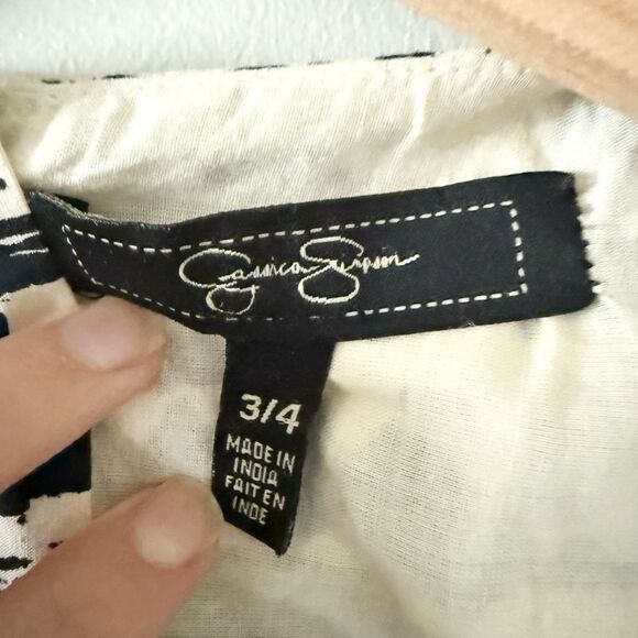 Jessica Simpson Fit & Flare Dress with Back Cutout in Black & Tan Tribal - 3/4 - Picture 5 of 6